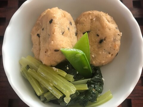 砂糖無し　甘酒を使ったがんもどきと小松菜の煮物